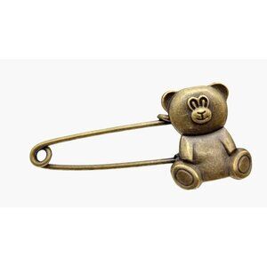 Teddy Bear Safety Pin Brooch
